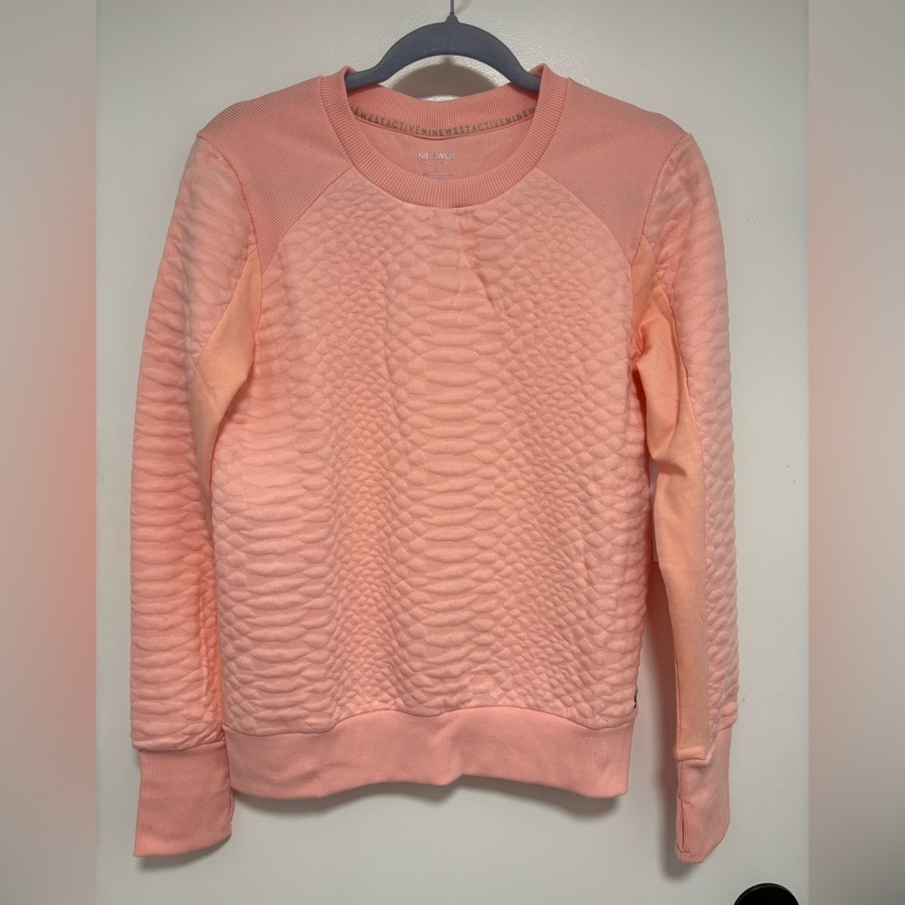 Nine West Peach Textured Sweatshirt